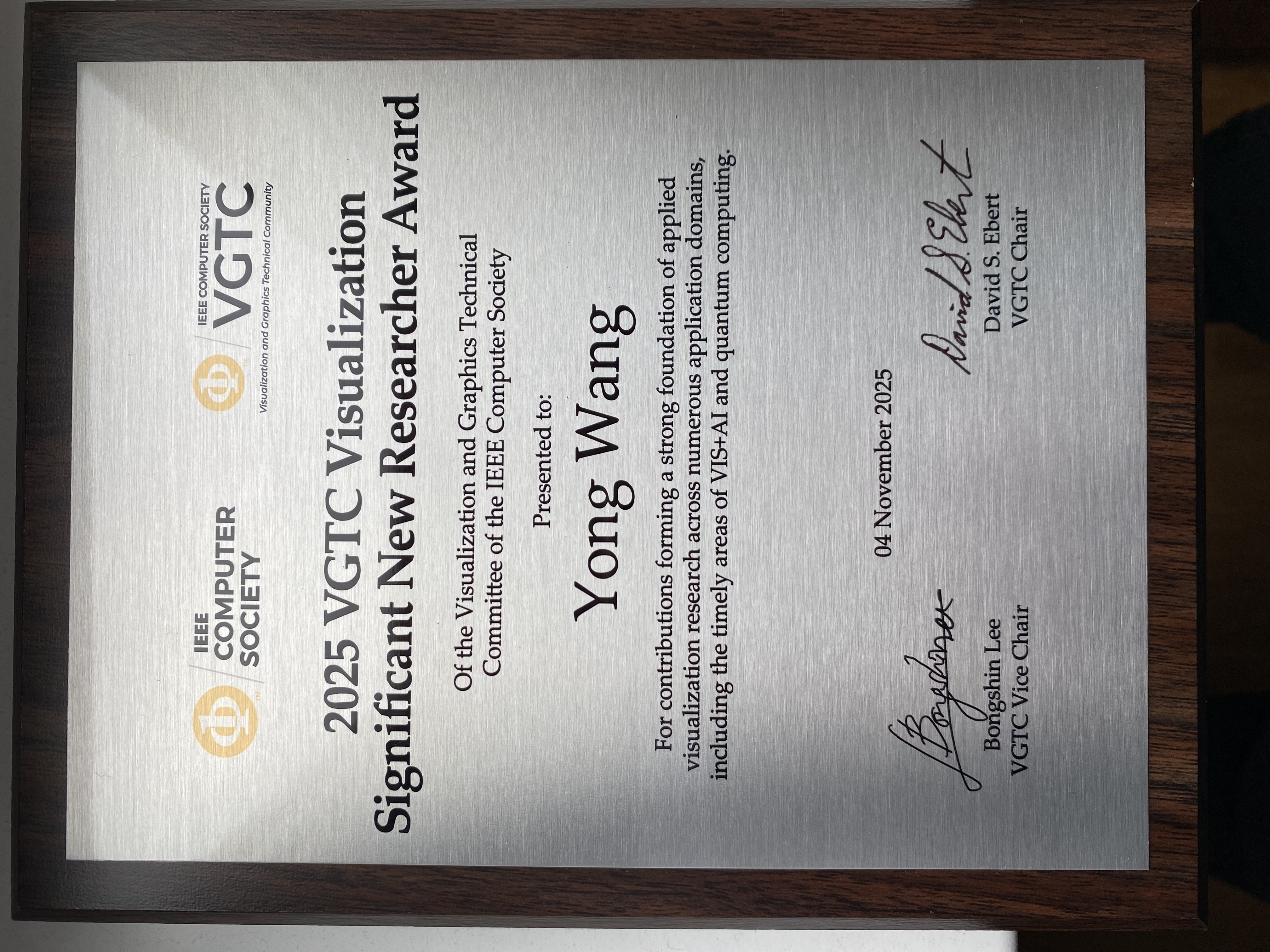 2025 VGTC Visualization Significant New Researcher Award image 1